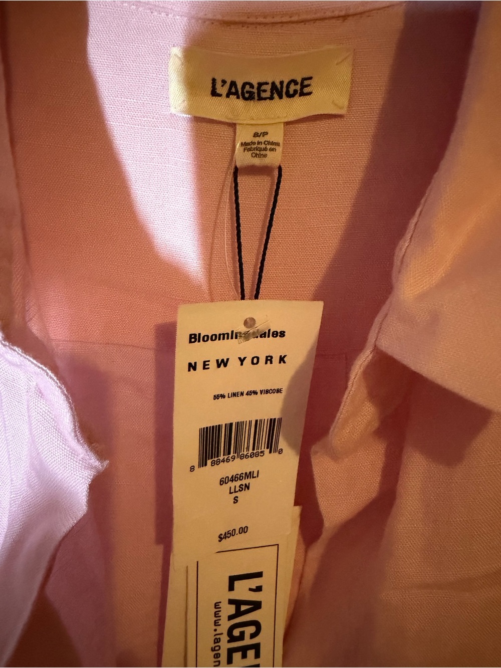 L'AGENCE Cameron Long Shirt Dress Lilac Snow size Small - Picture 8 of 9